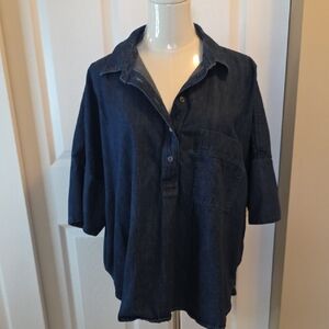 LOFT Blue Denim Top